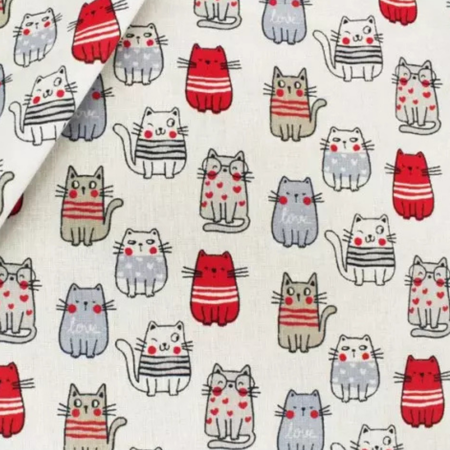 Coupon 45x45cm - Tissu coton Motif chats
