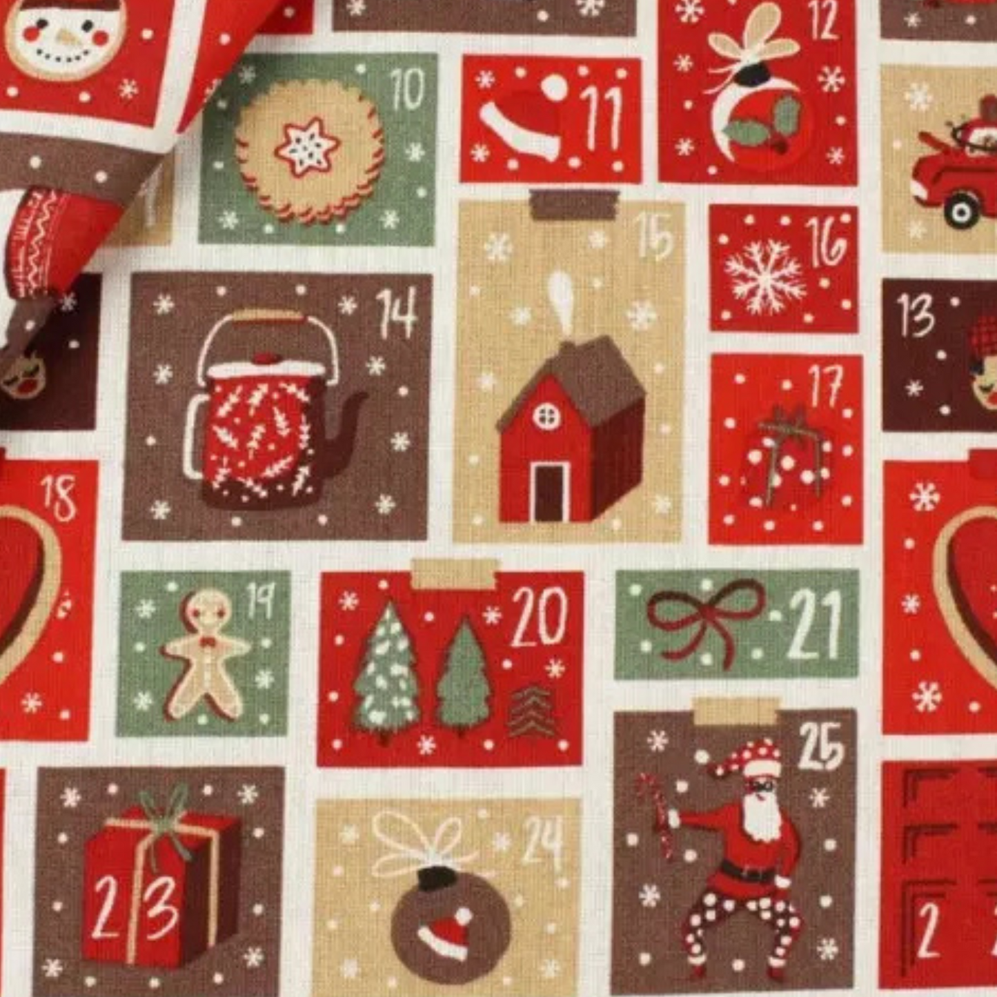 Coupon 45x45cm - Tissu coton Motif Noël