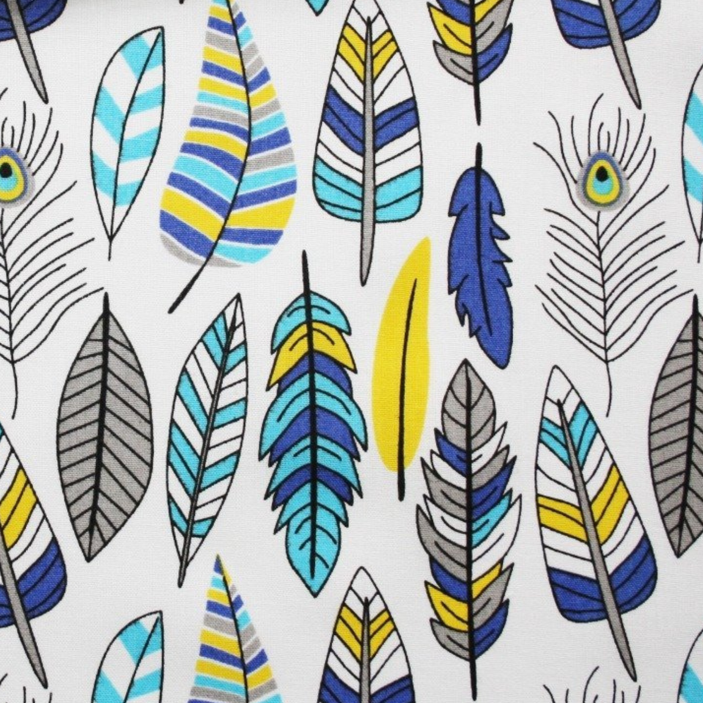 Coupon 50x50cm - Tissu coton Motif plumes