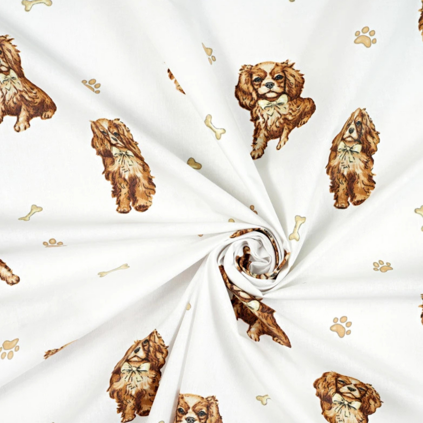 Coupon 50x50cm - Tissu coton Motif chiens