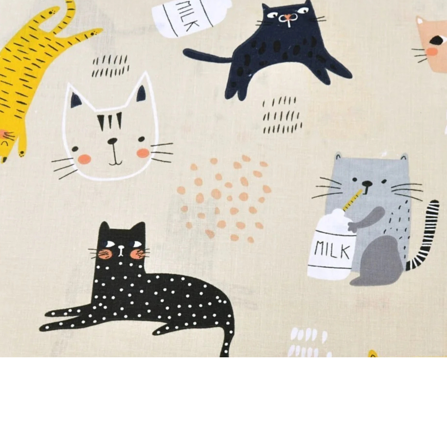 Coupon 50x50cm - Tissu coton Motif chats