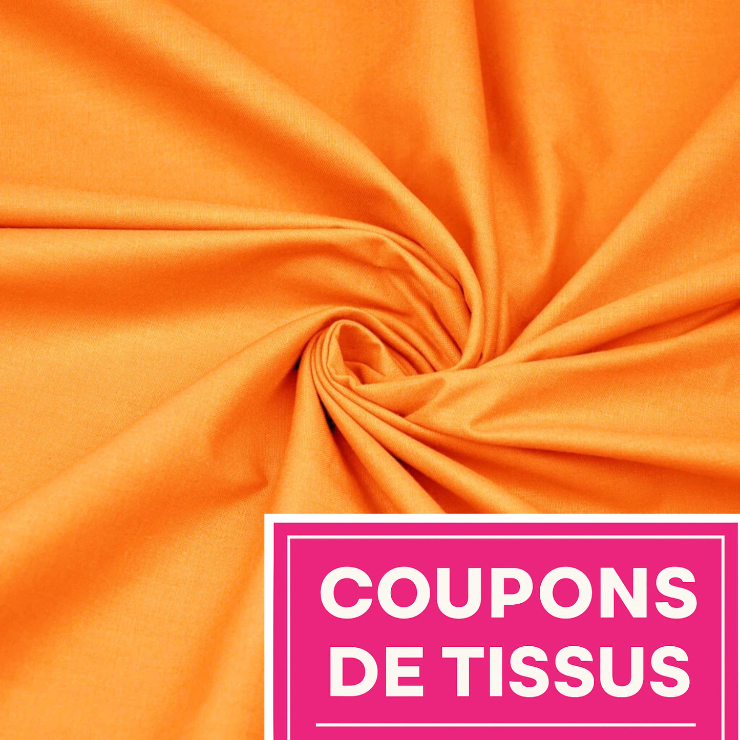 Coupon 50x50cm - Tissu coton orange uni