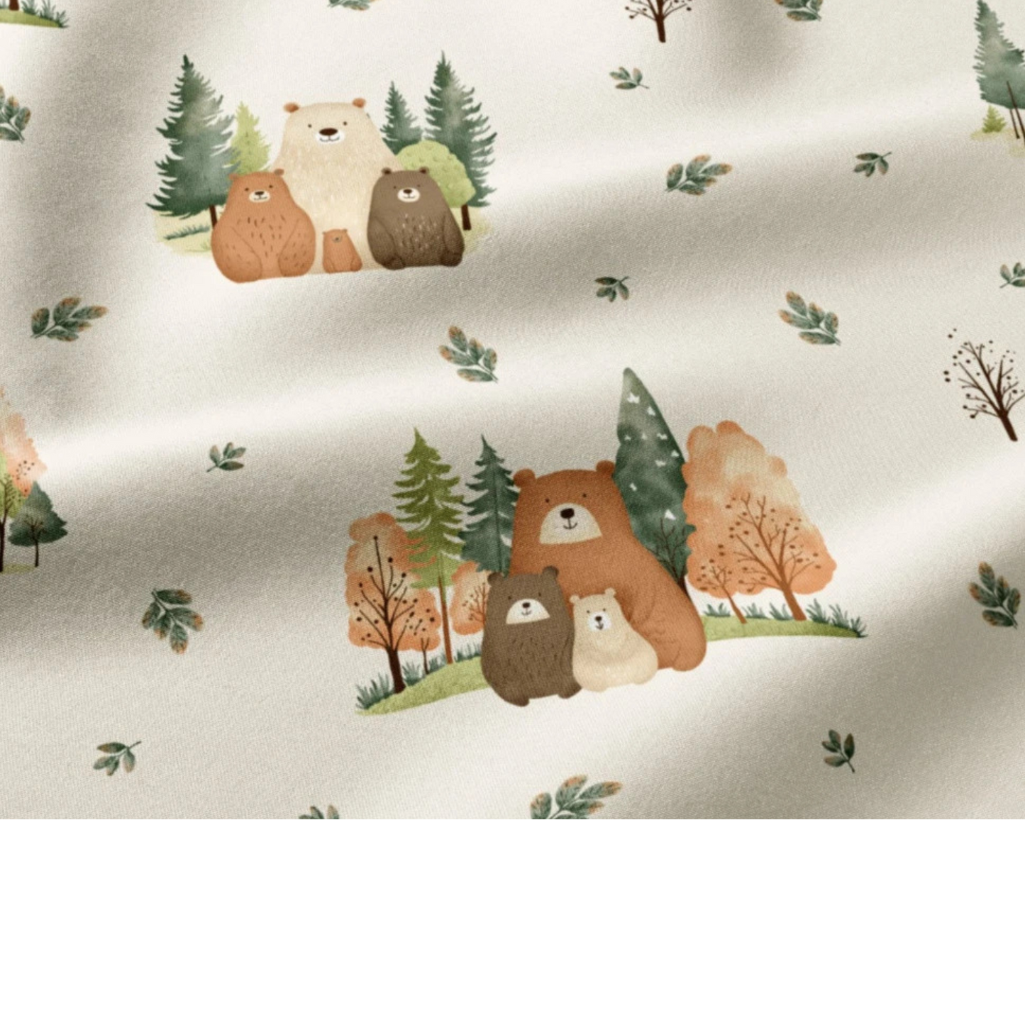 Coupon 50x50cm - Tissu coton Motif famille ours