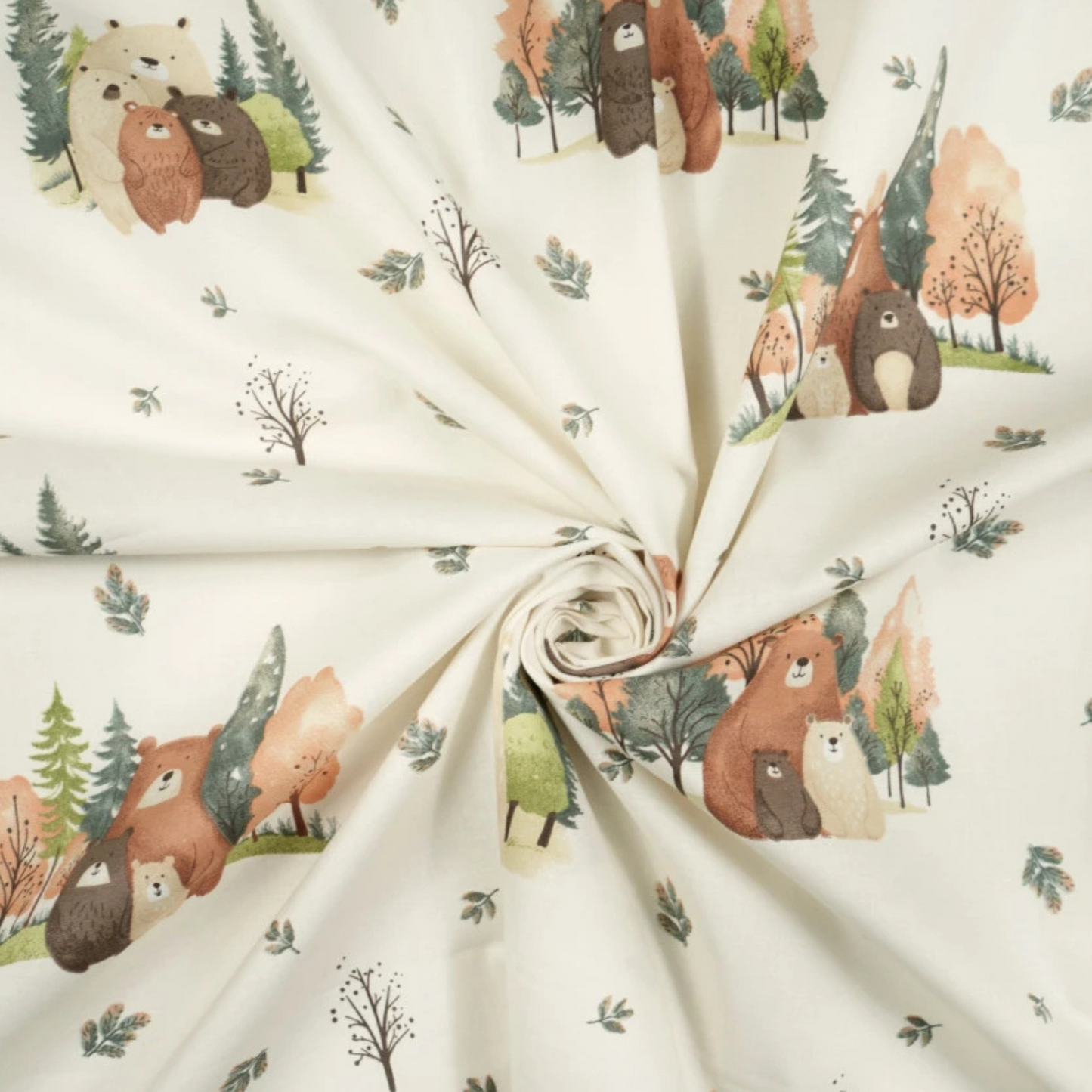 Coupon 50x50cm - Tissu coton Motif famille ours