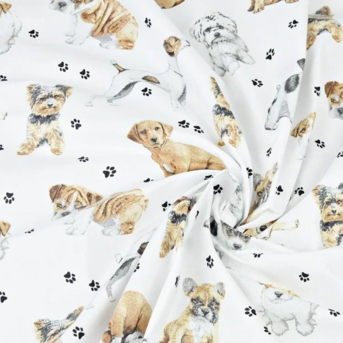 Coupon 50x50cm - Tissu coton Motif chiens