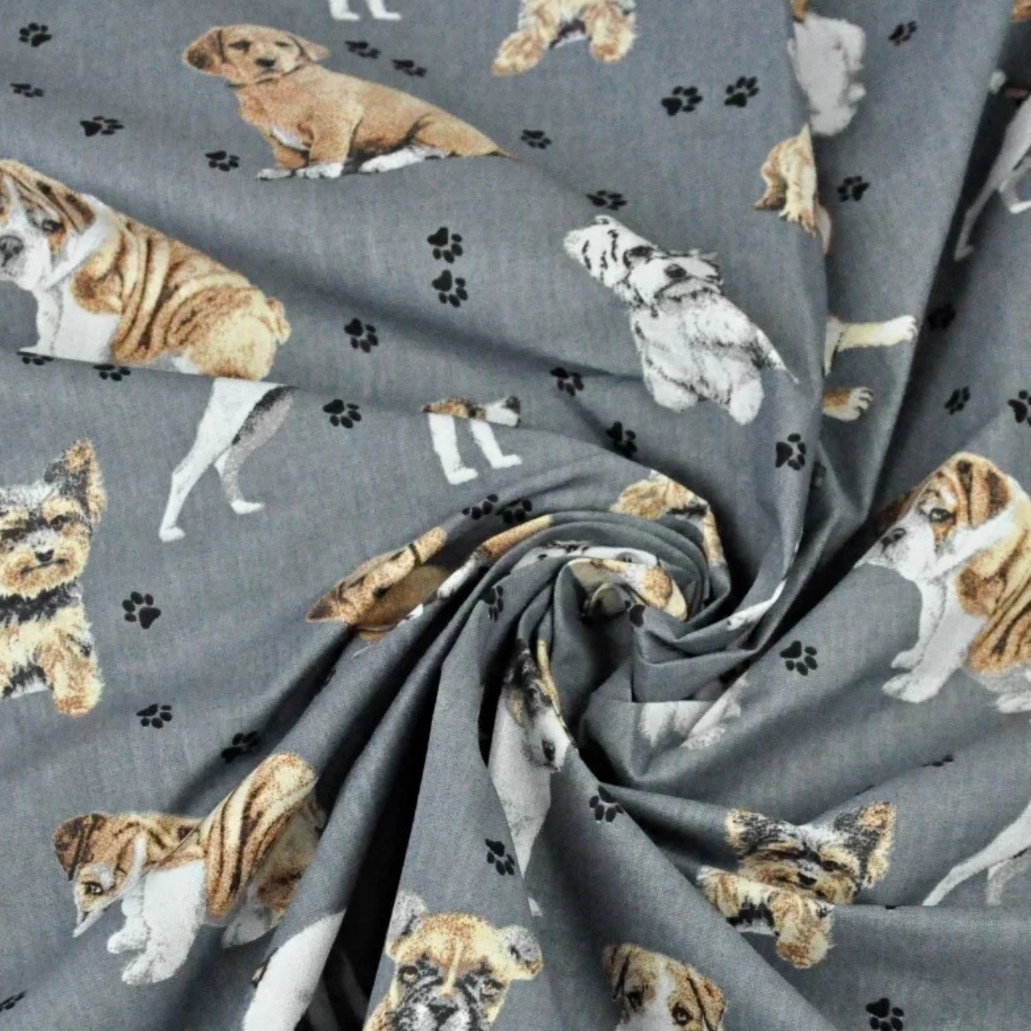 Coupon 50x50cm - Tissu coton Motif chiens