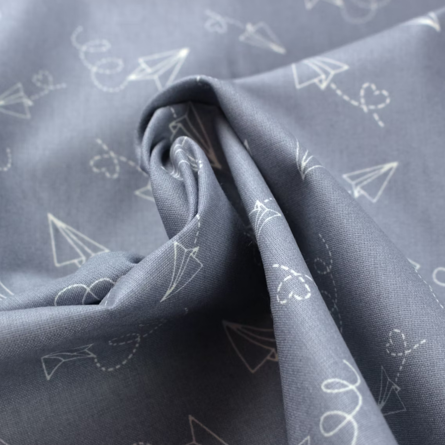 Coupon 45x45cm - Tissu coton Motif avion en papier