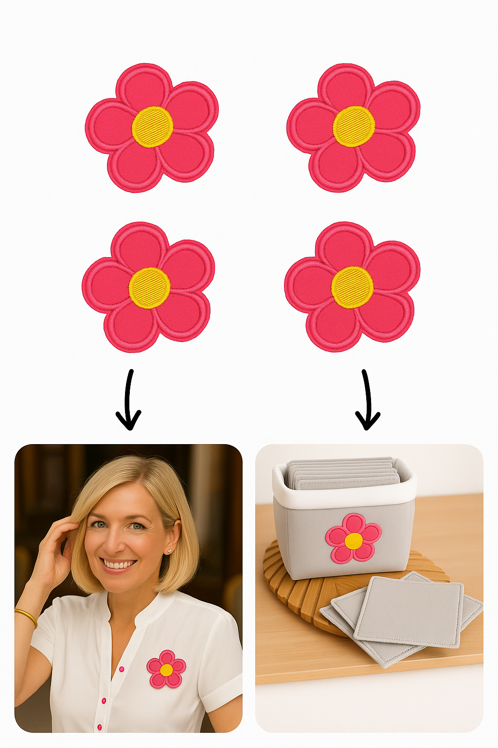 Lot de 4 Patch écusson thermocollant