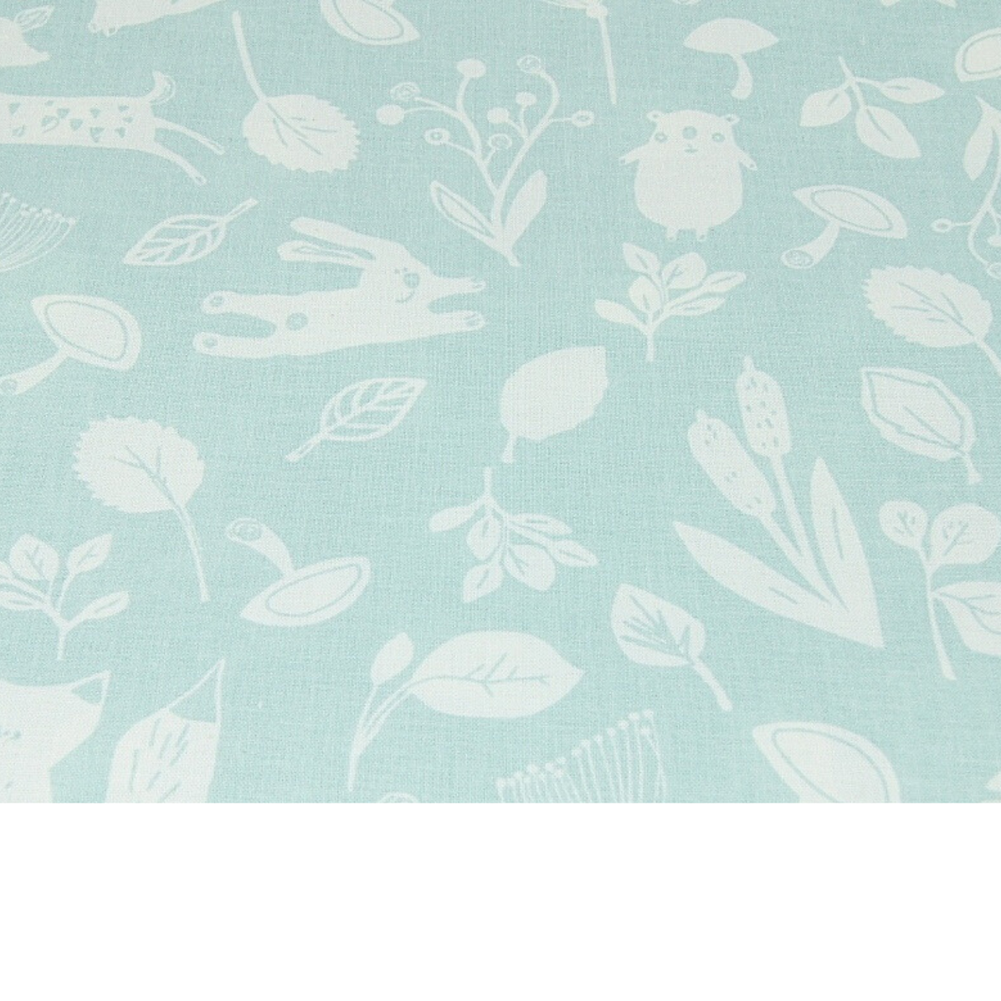 Coupon 45x45cm - Tissu coton Motif animaux menthe
