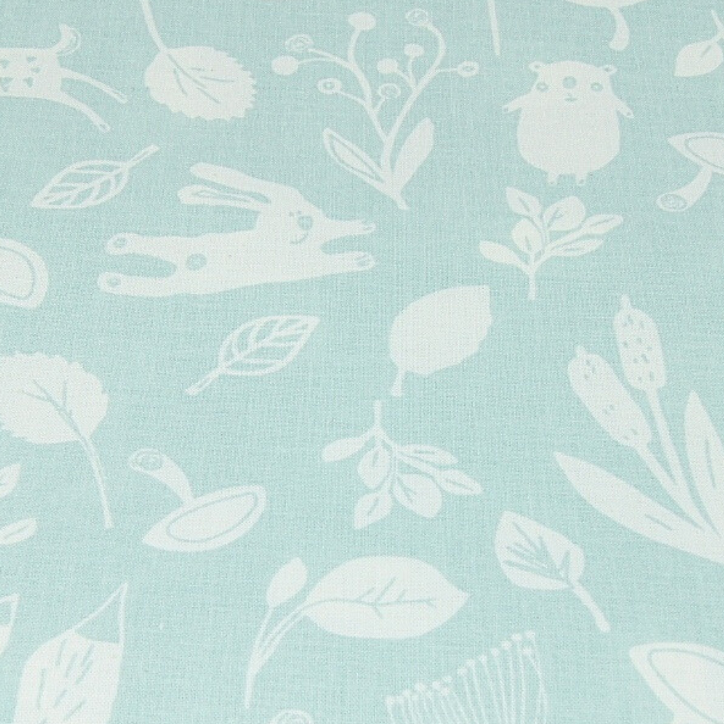 Coupon 45x45cm - Tissu coton Motif animaux menthe