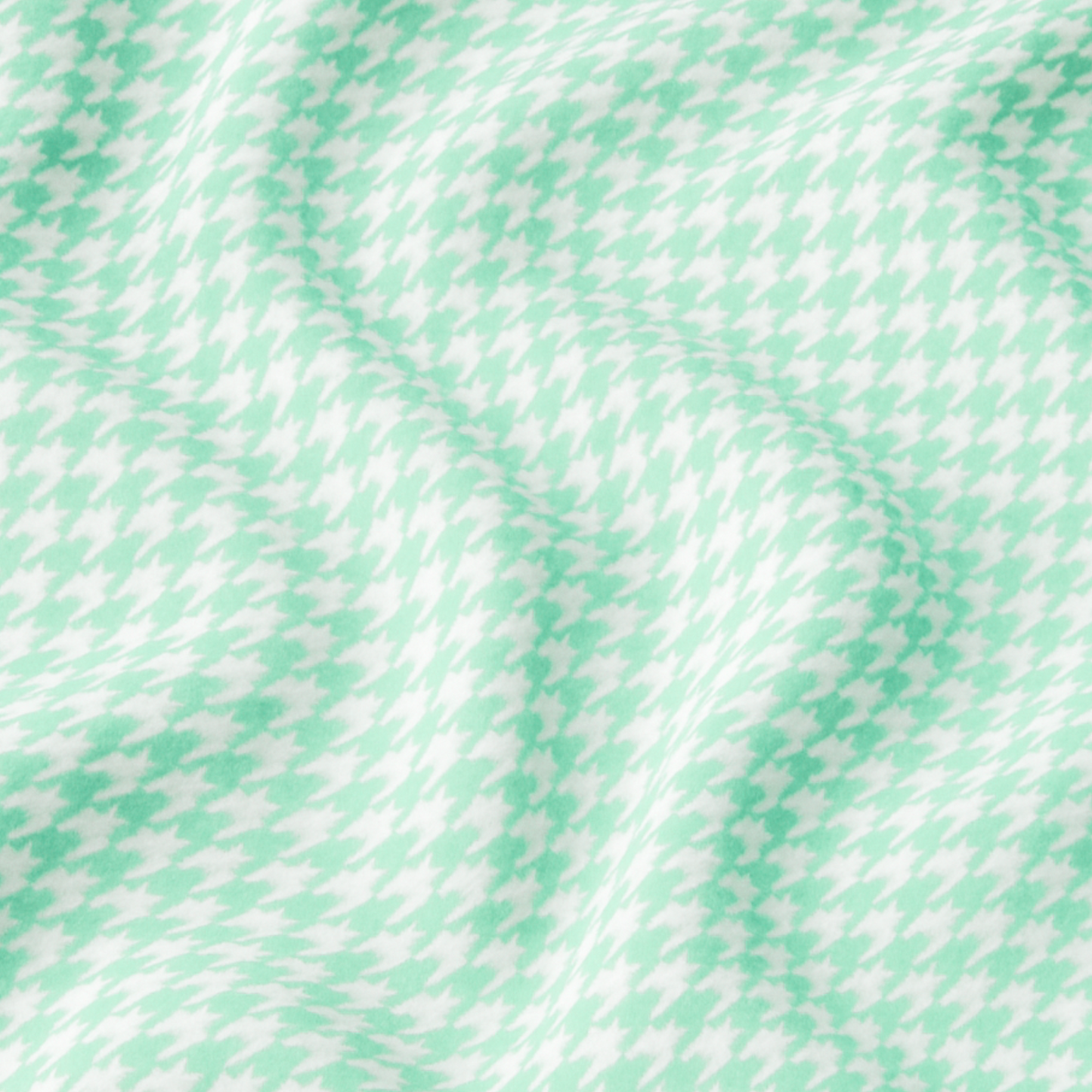Coupon 45x45cm - Tissu coton Motif pied de poule menthe/blanc