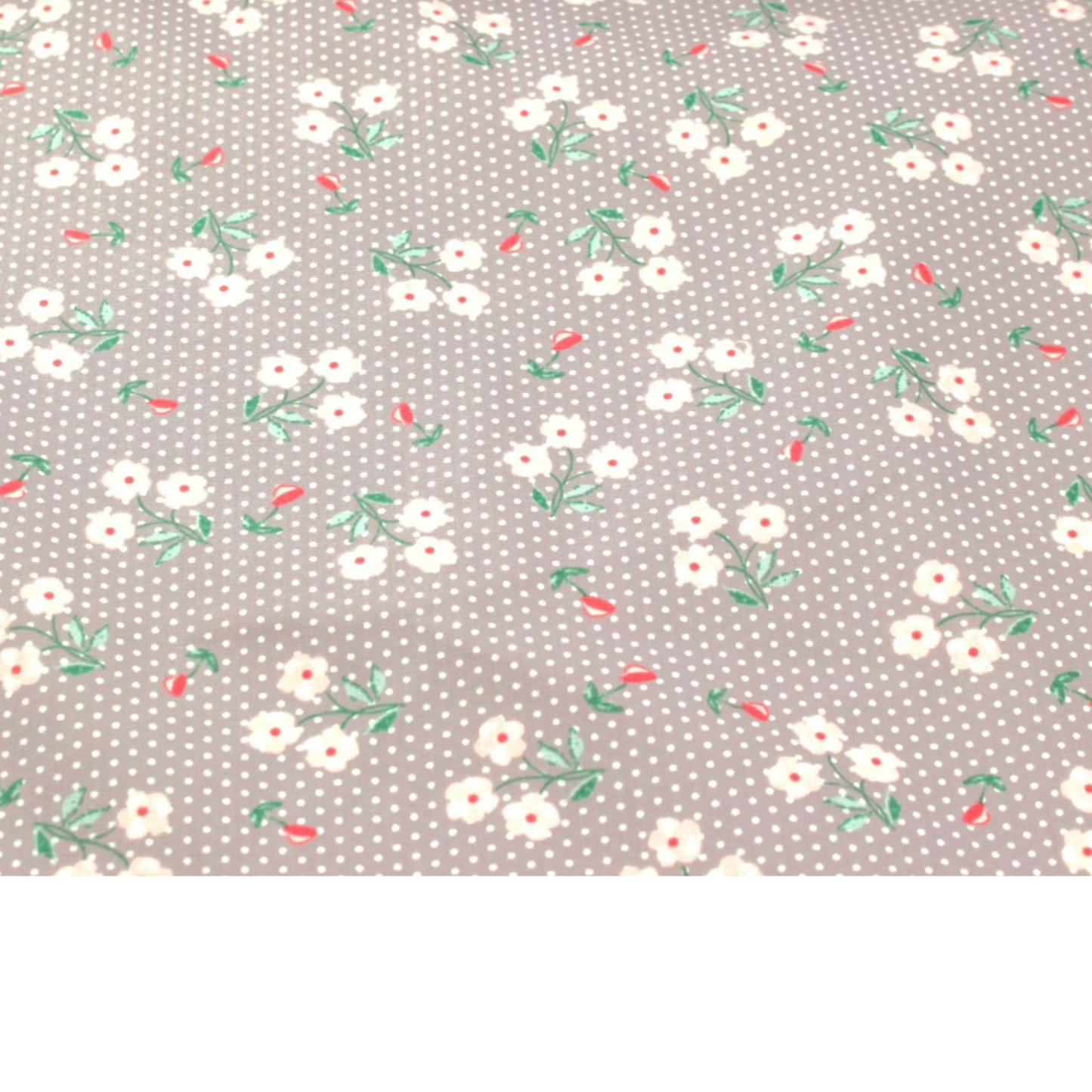 Coupon 45x45cm - Tissu coton Motif fleurs et pois