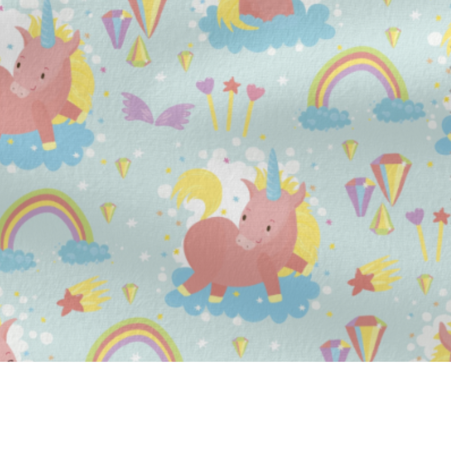 Coupon 50x50cm - Tissu coton Motif licornes