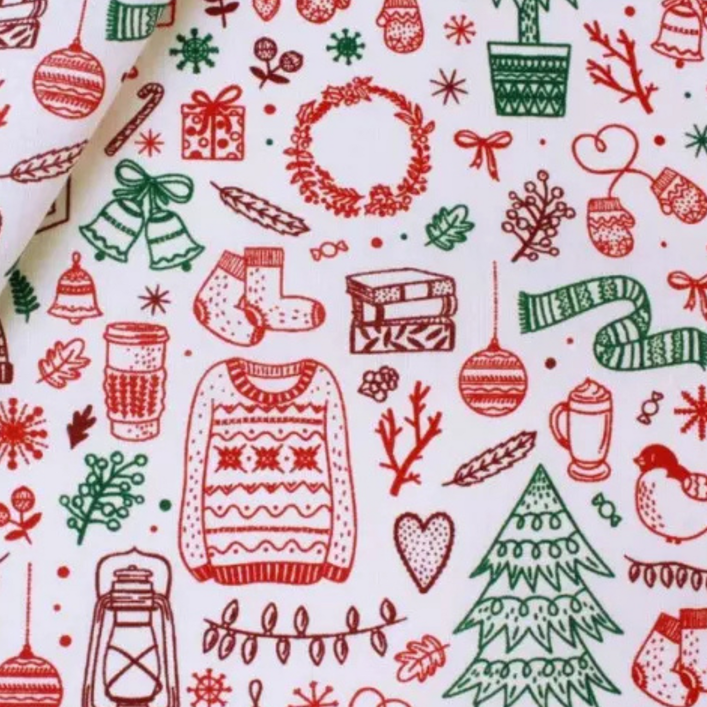 Coupon 45x45cm - Tissu coton Motif Noël