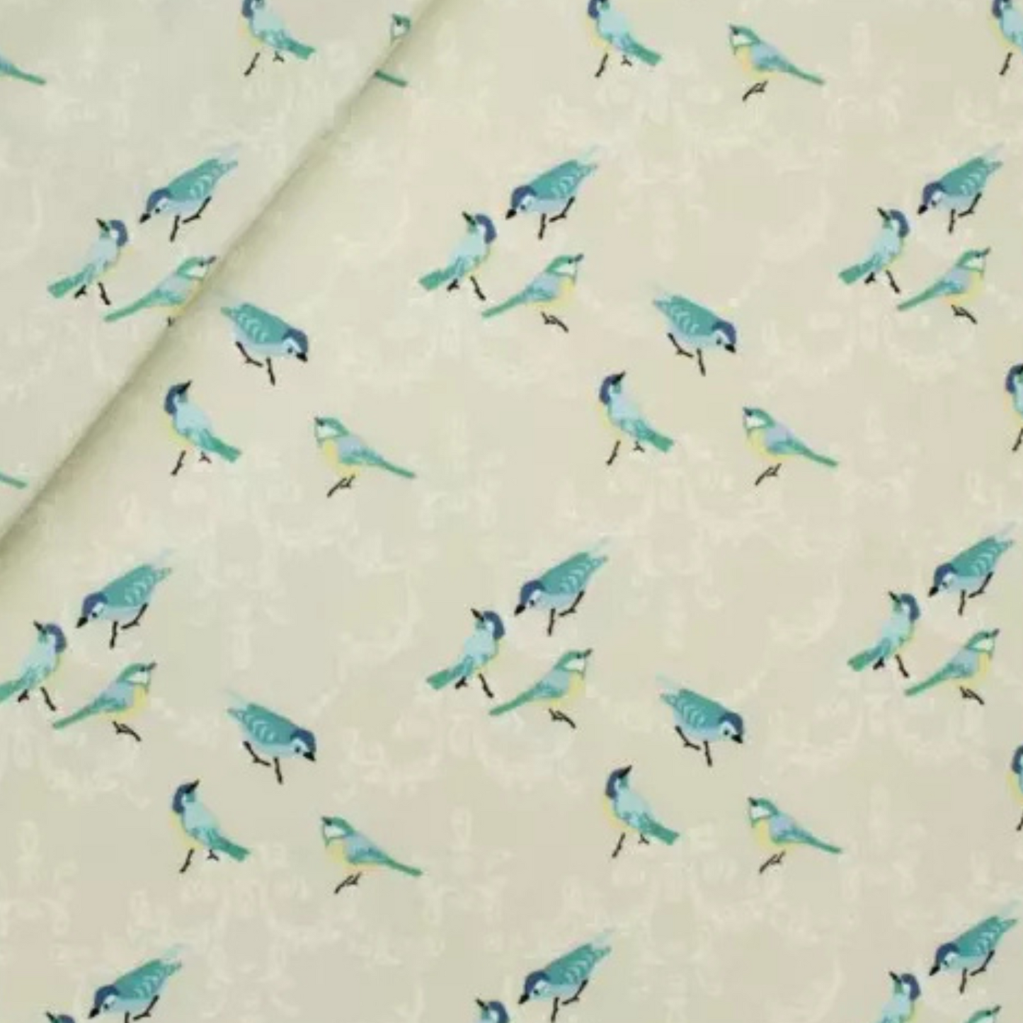 Coupon 45x45cm - Tissu coton Motif oiseaux