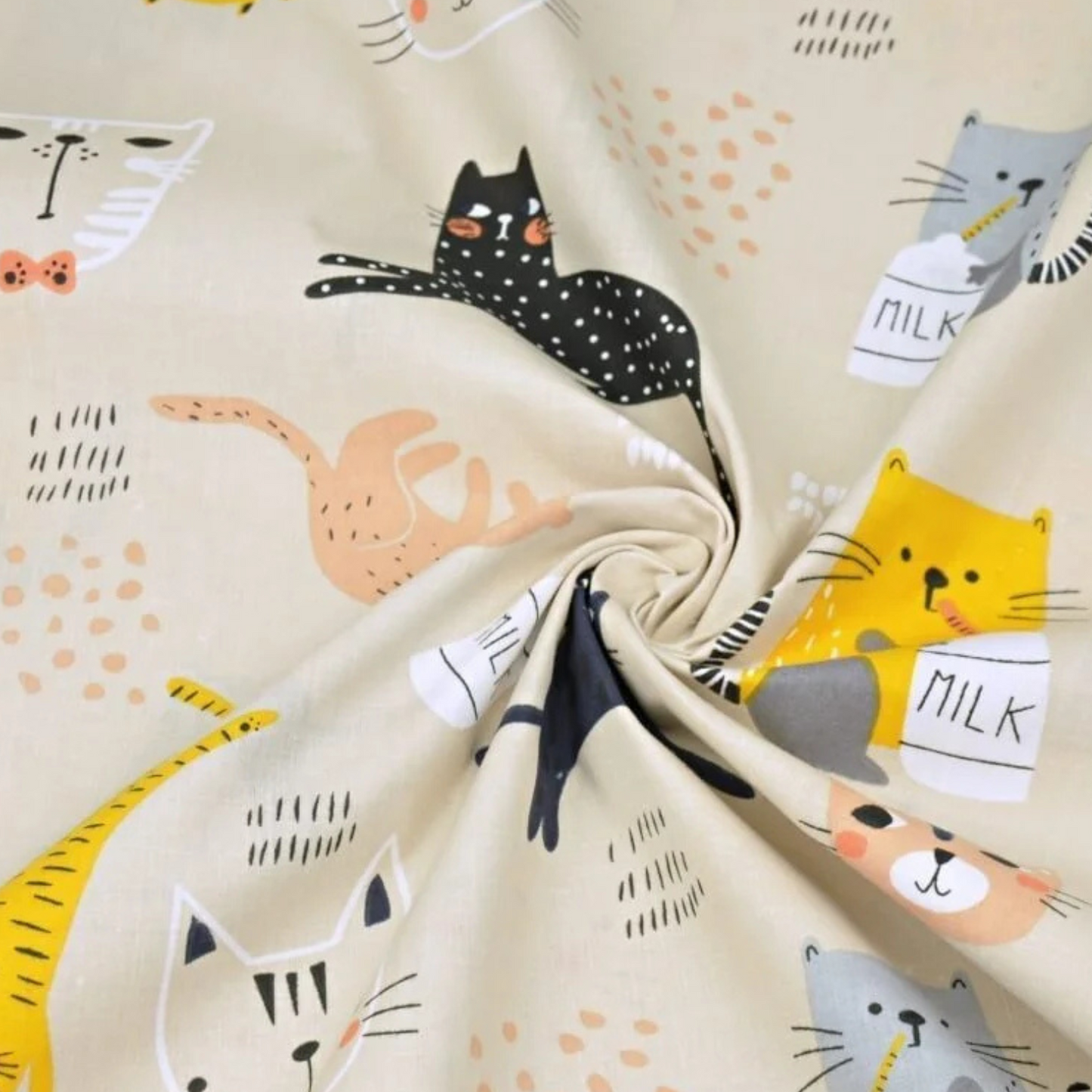 Coupon 50x50cm - Tissu coton Motif chats