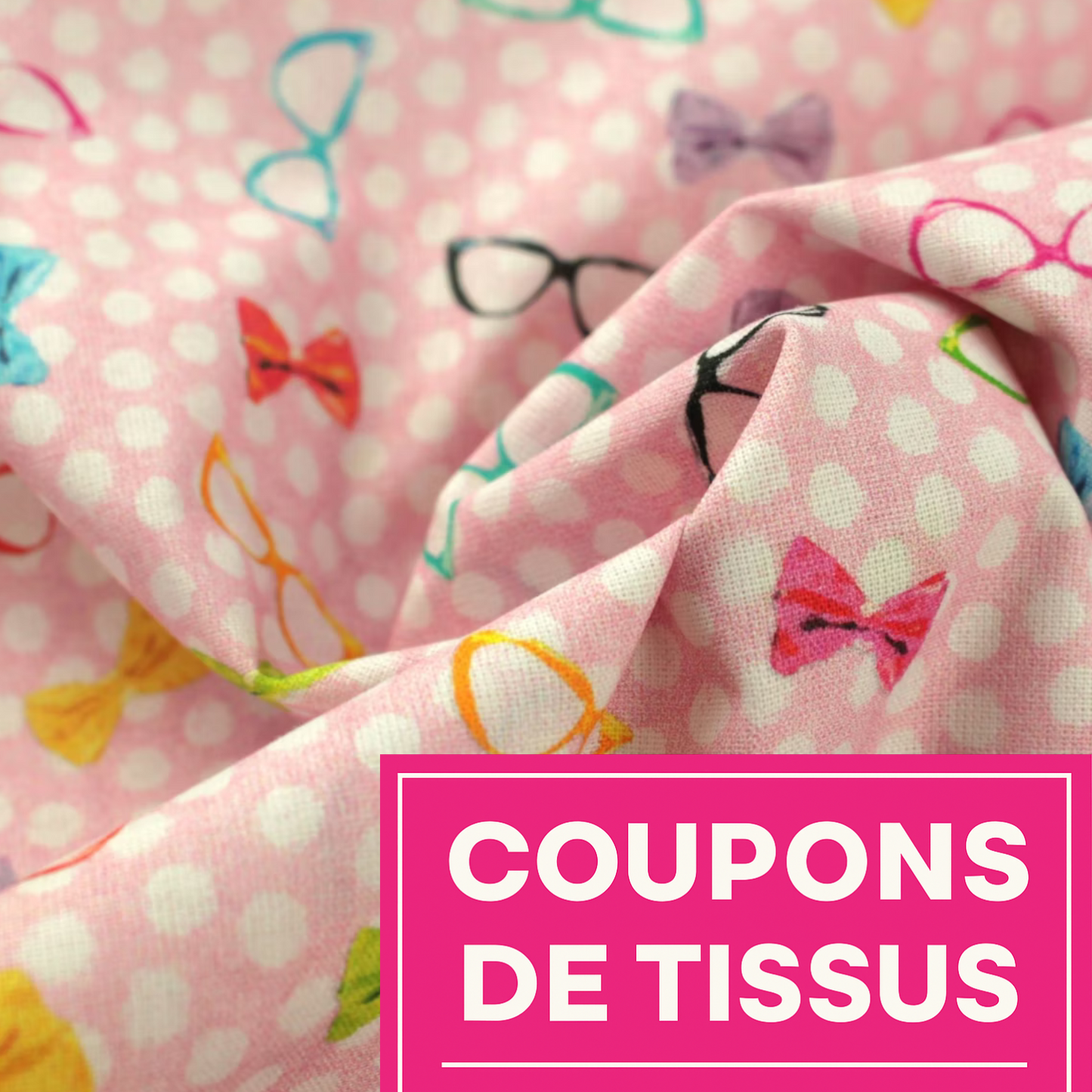 Coupon 45x45cm - Tissu coton Motifs colorés