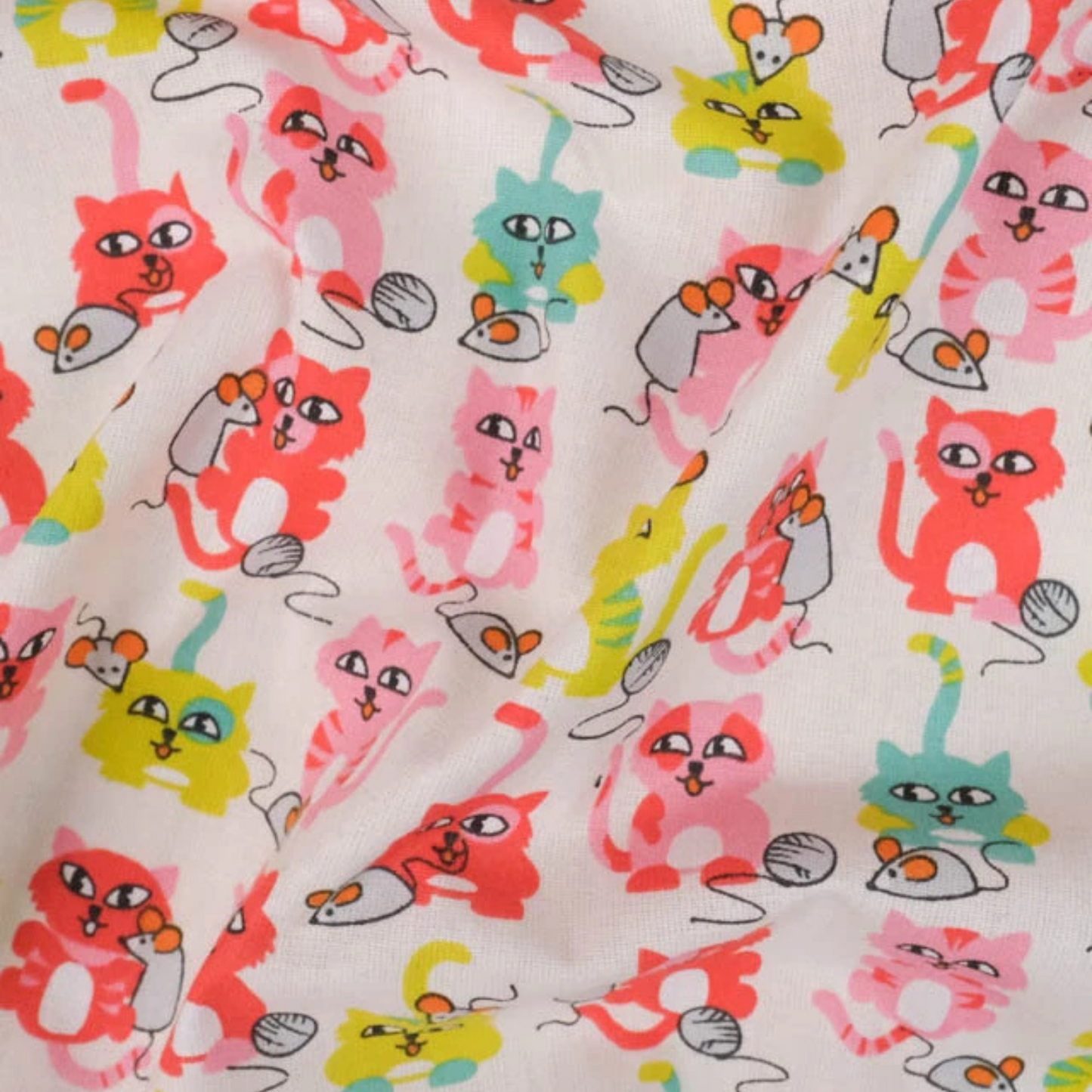 Coupon 45x45cm - Tissu coton Motif chats