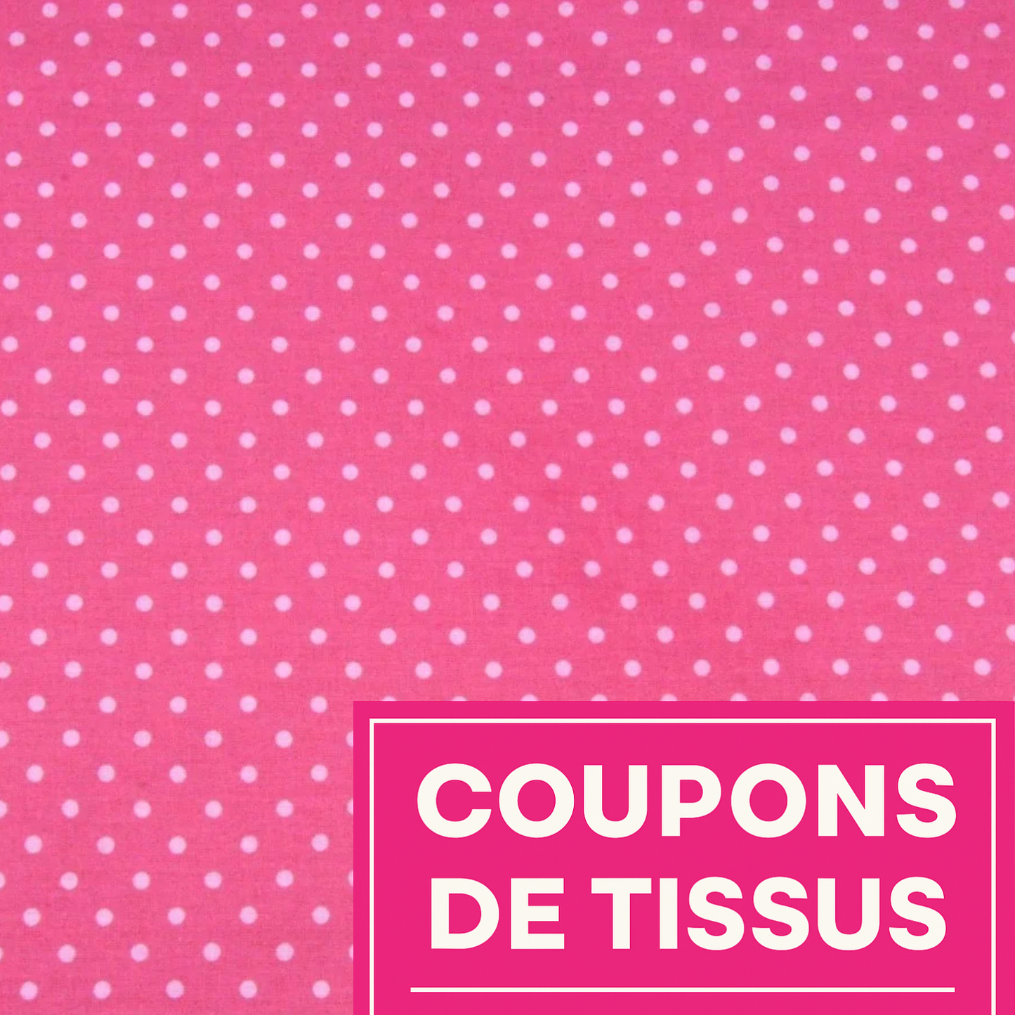 Coupon 50x50cm - Tissu coton Motif pois de 4mm fushia