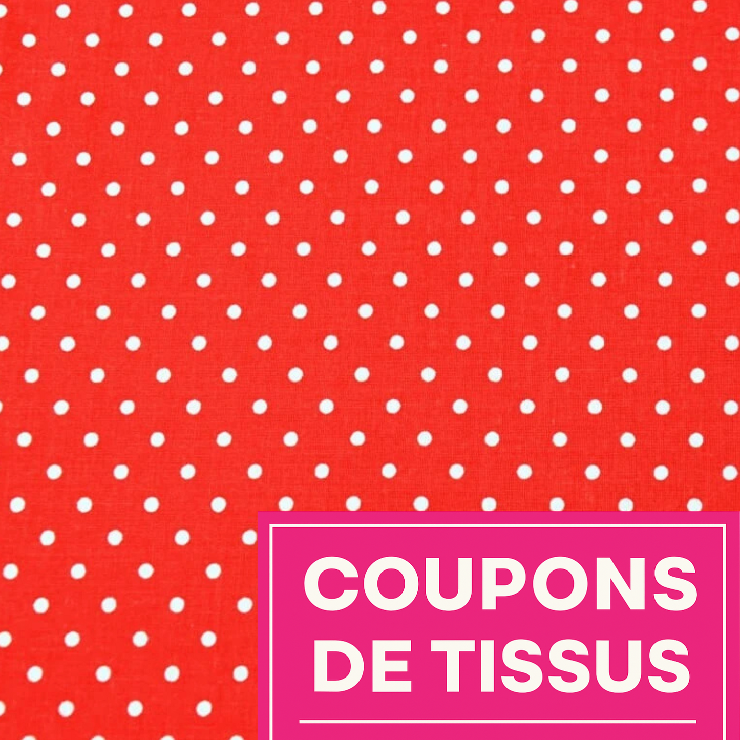 Coupon 50x50cm - Tissu coton Motif pois de 4mm rouge