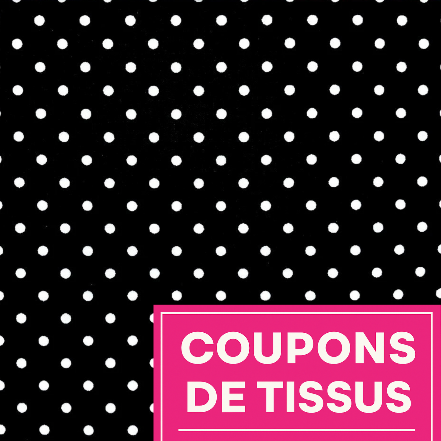 Coupon 50x50cm - Tissu coton Motif pois de 4mm noir