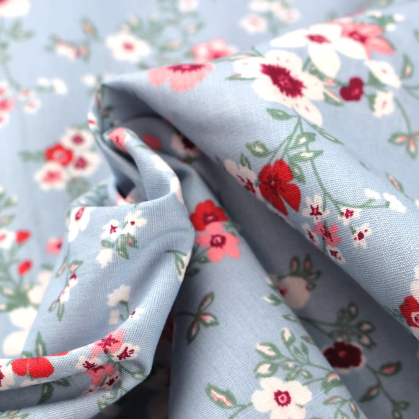 Coupon 45x45cm - Tissu coton Motif fleurs