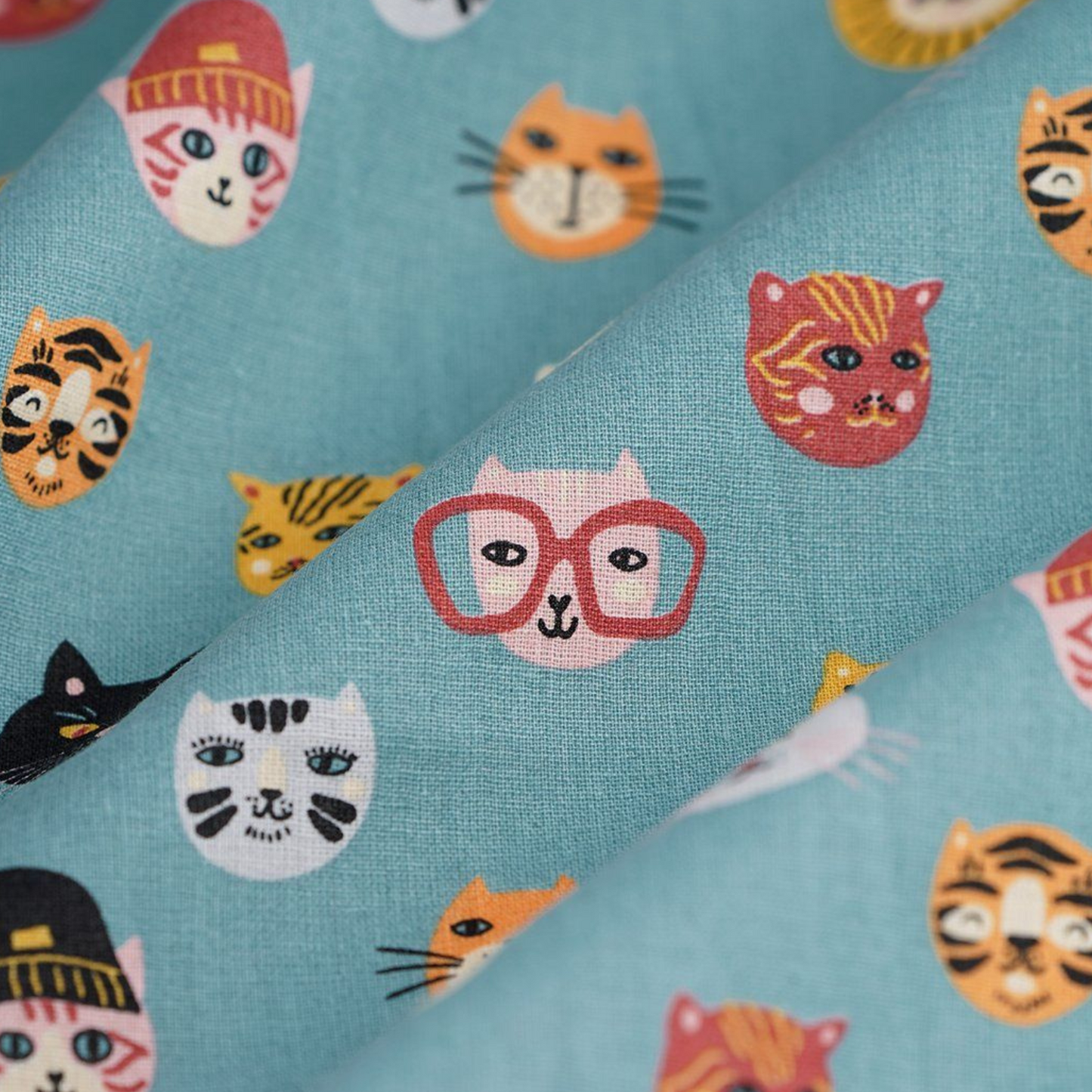 Coupon 50x50cm - Tissu coton Motif chats