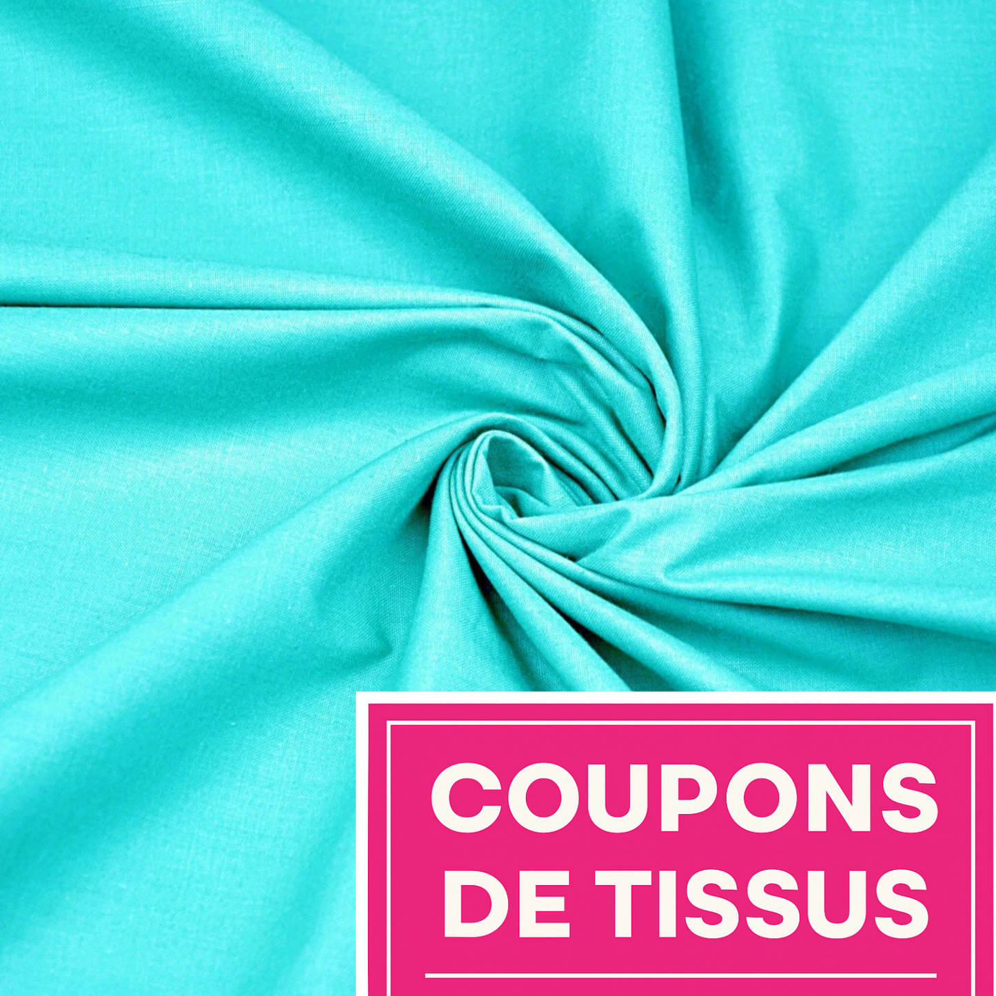 Coupon 50x50cm - Tissu coton turquoise uni