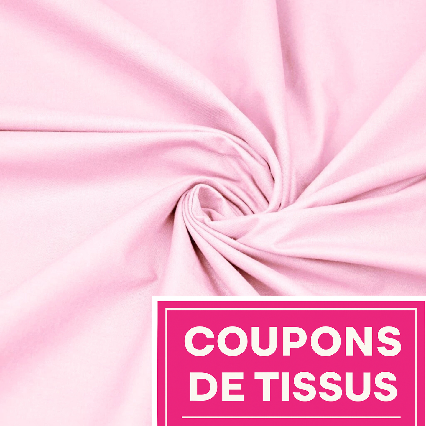 Coupon 50x50cm - Tissu coton rose uni