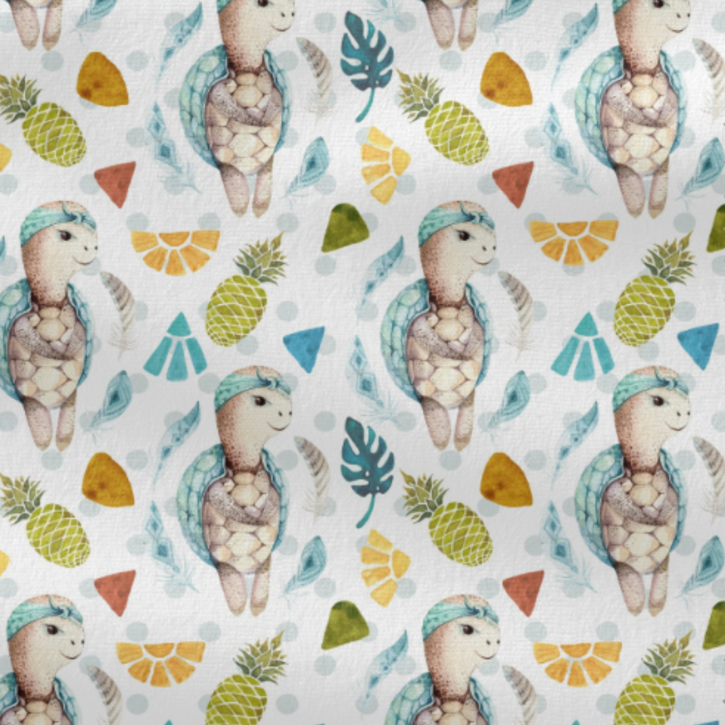 Coupon 50x50cm - Tissu coton Motif tortues