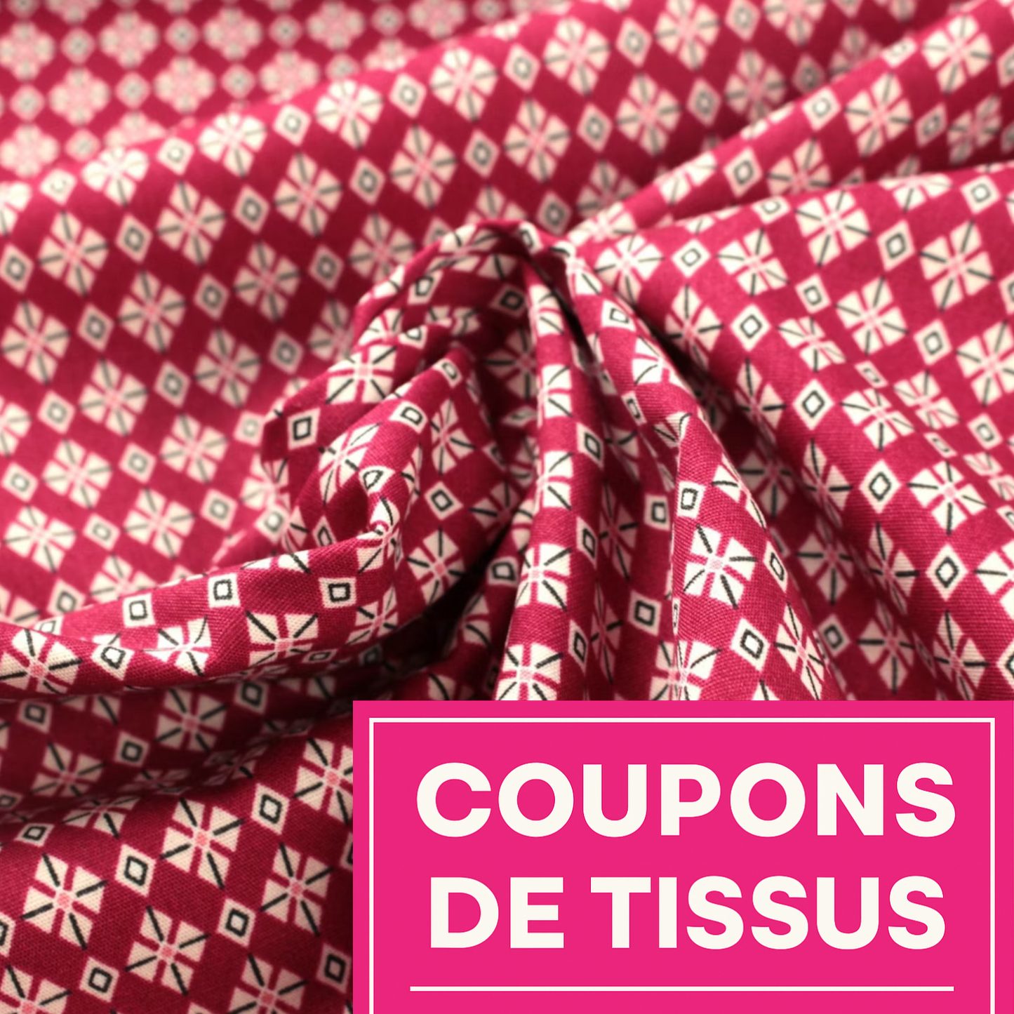 Coupon 45x45cm - Tissu coton Motifs géométriques
