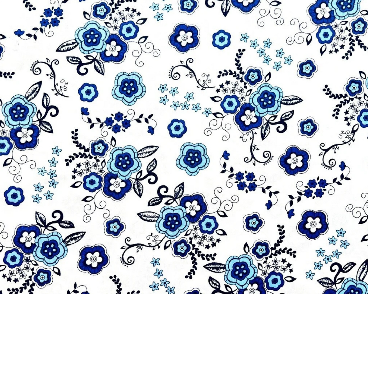 Coupon 50x50cm - Tissu coton Motif fleurs
