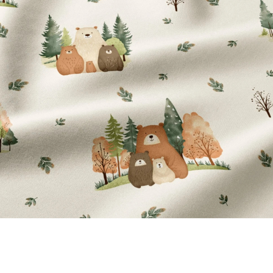 Coupon 50x50cm - Tissu coton Motif famille ours