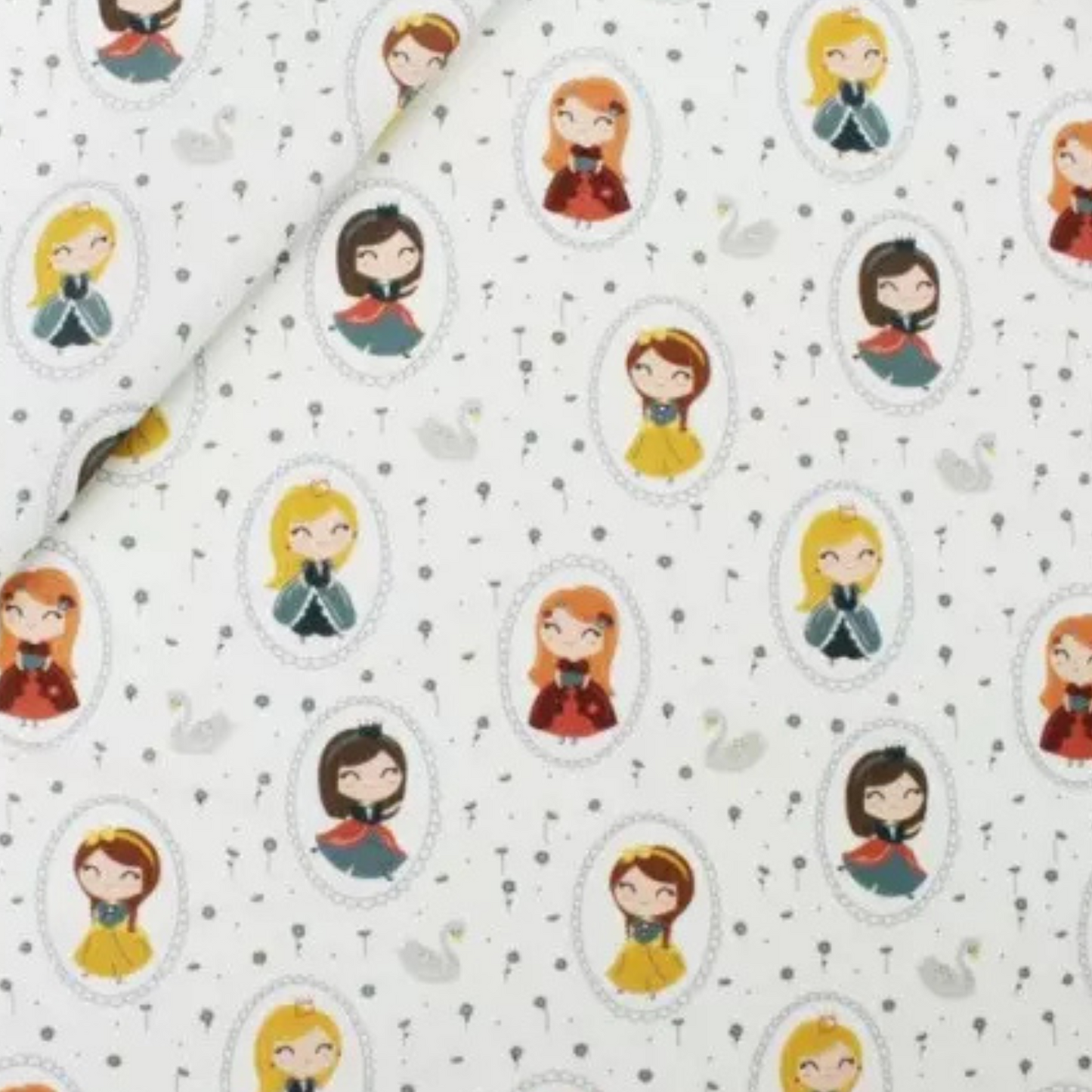 Coupon 50x50cm - Tissu coton Motif princesses
