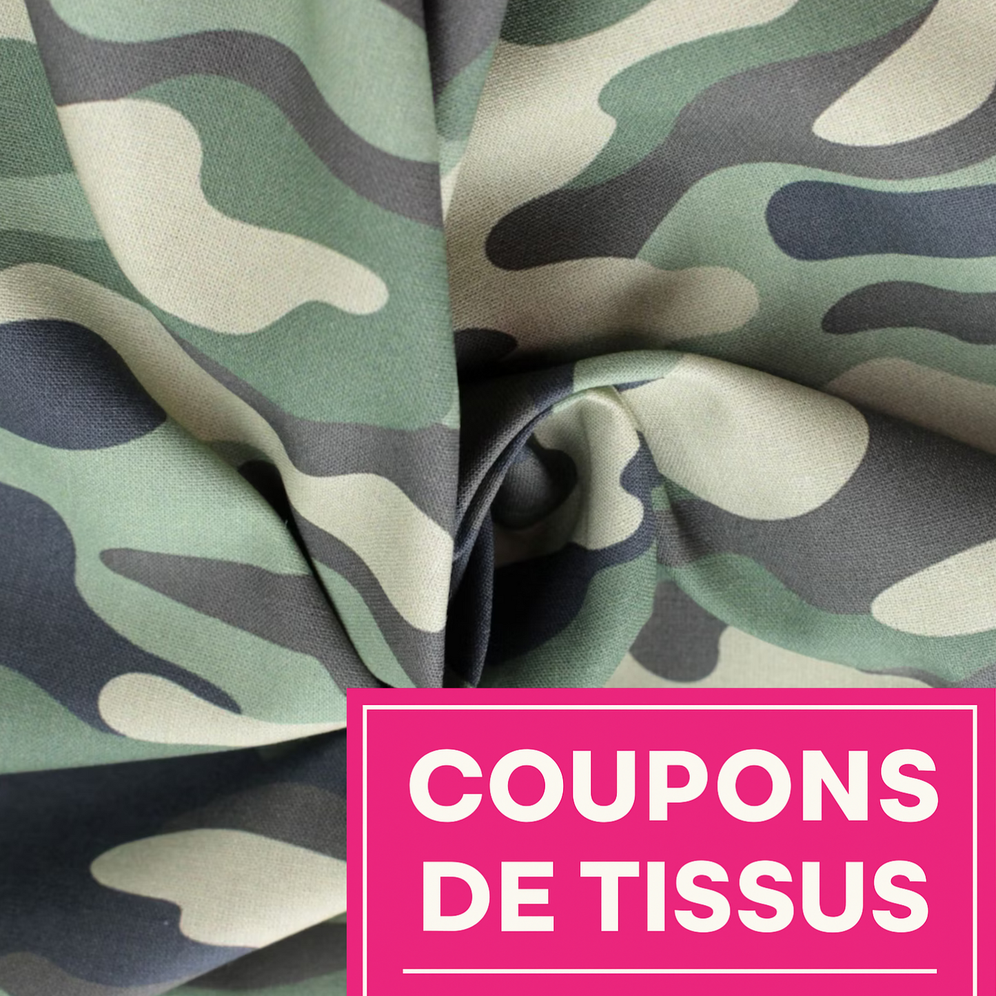Coupon 45x45cm - Tissu coton Motif camouflage