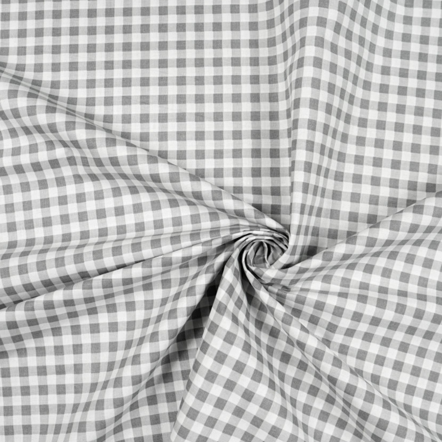 Coupon 50x50cm - Tissu coton Motif carreaux gris