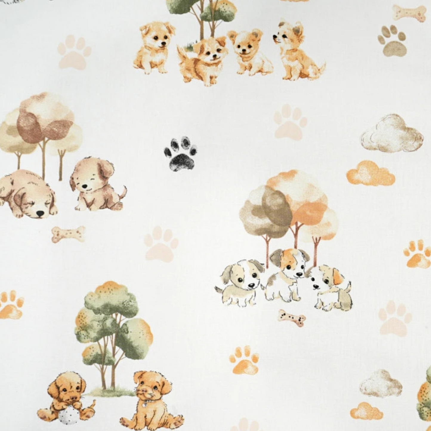 Coupon 50x50cm - Tissu coton Motif chiens