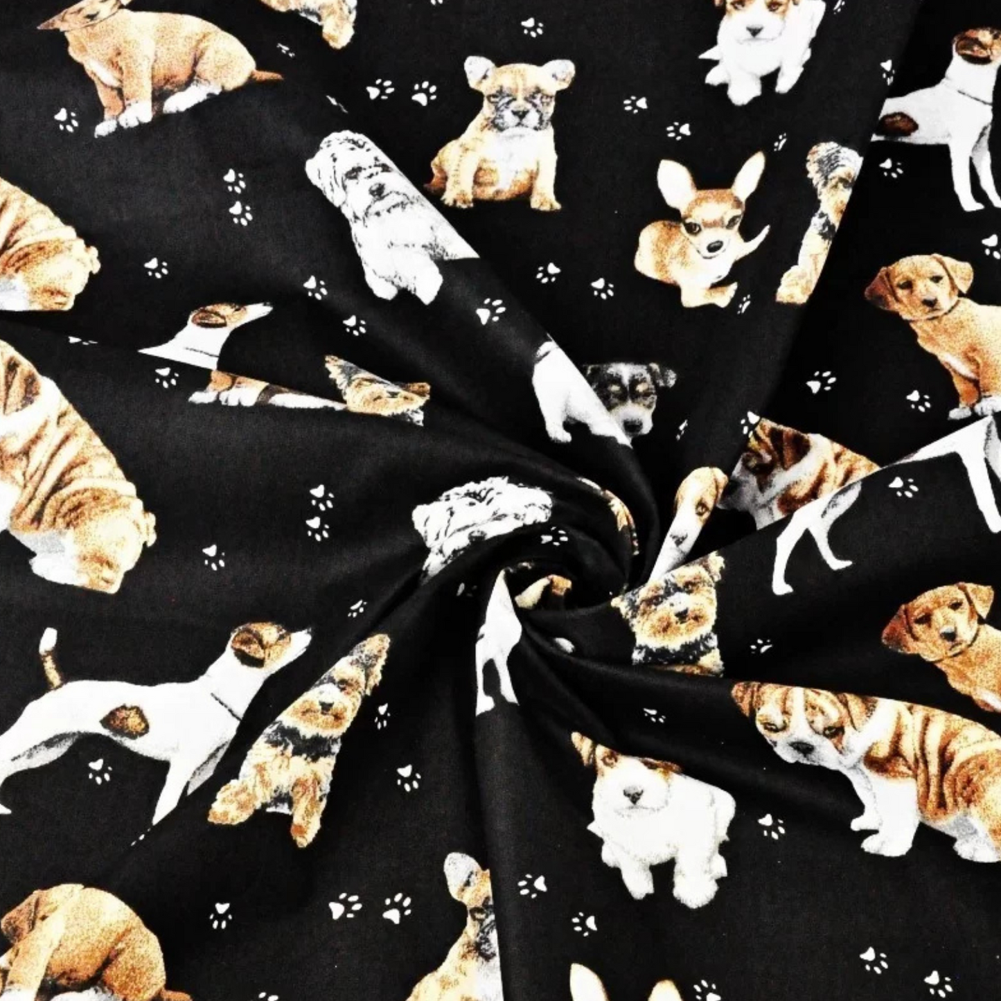 Coupon 50x50cm - Tissu coton Motif chiens