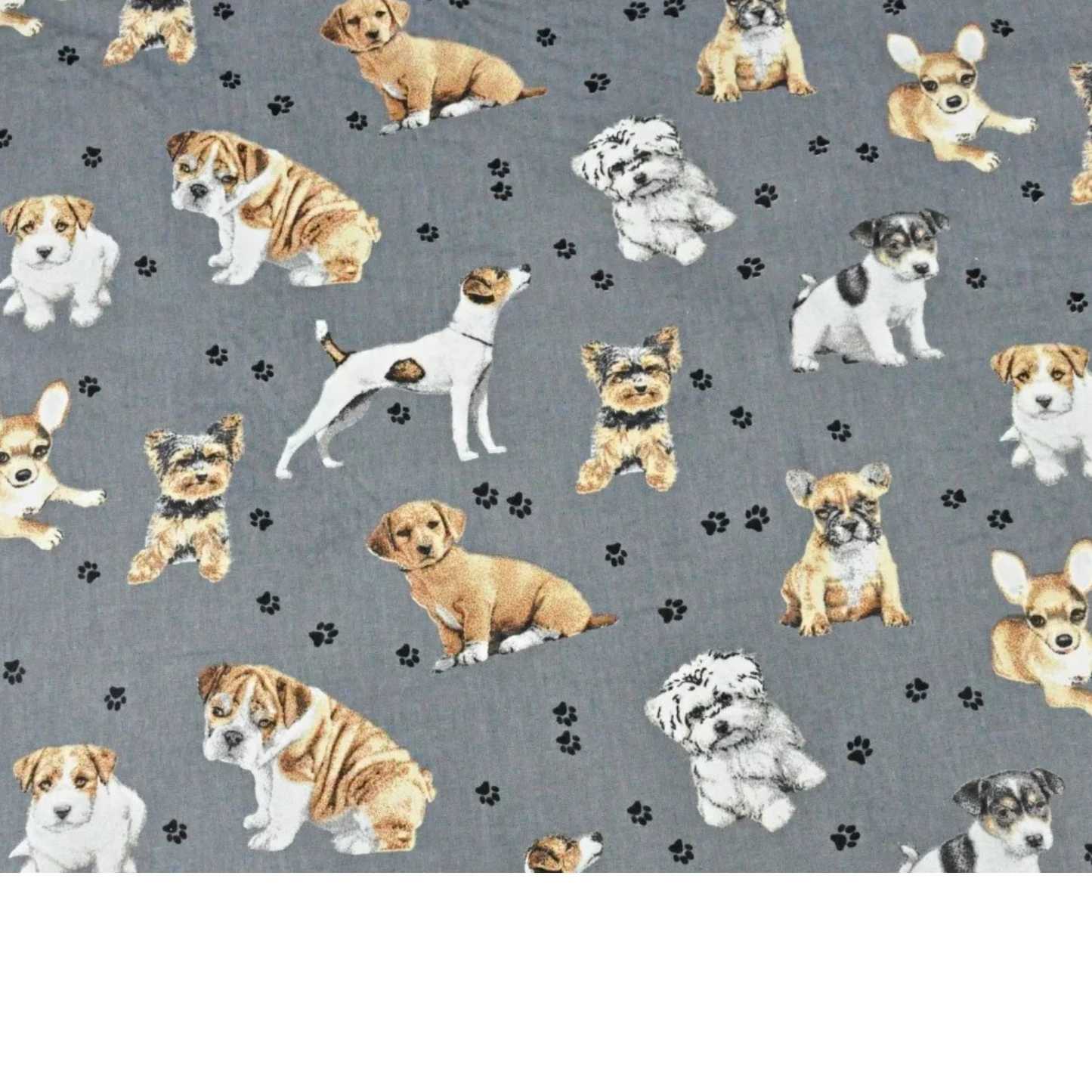 Coupon 50x50cm - Tissu coton Motif chiens