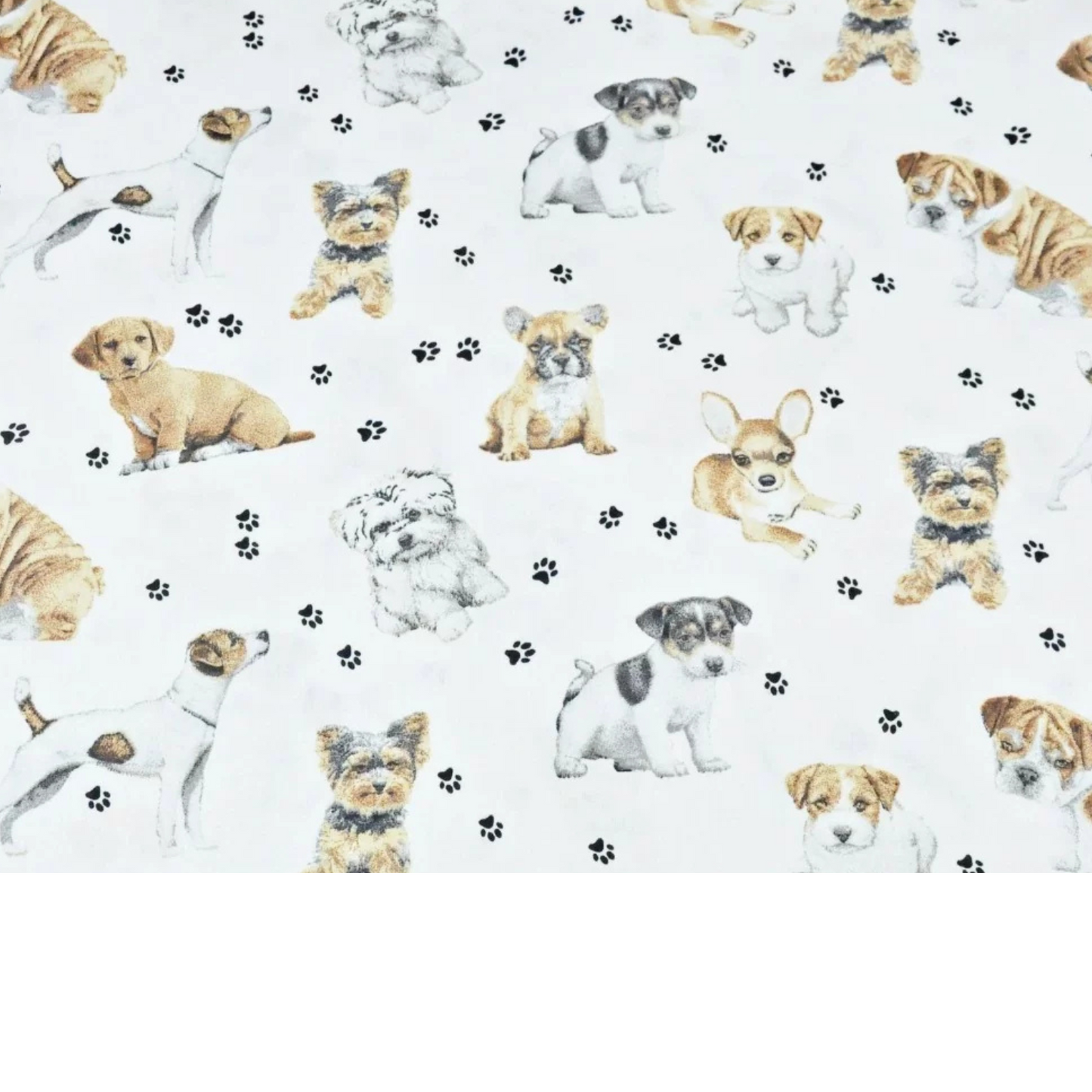 Coupon 50x50cm - Tissu coton Motif chiens