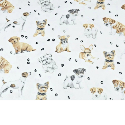 Coupon 50x50cm - Tissu coton Motif chiens