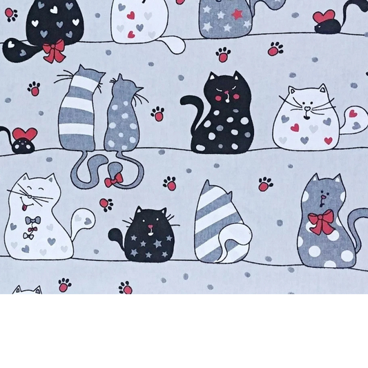 Coupon 50x50cm - Tissu coton Motif chats