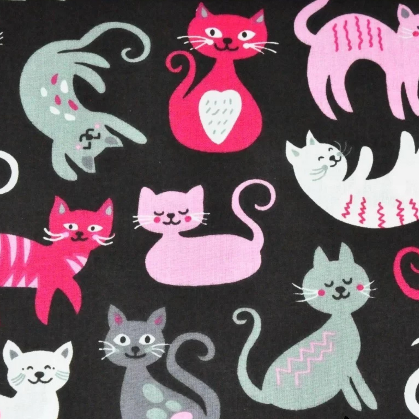 Coupon 50x50cm - Tissu coton Motif chats