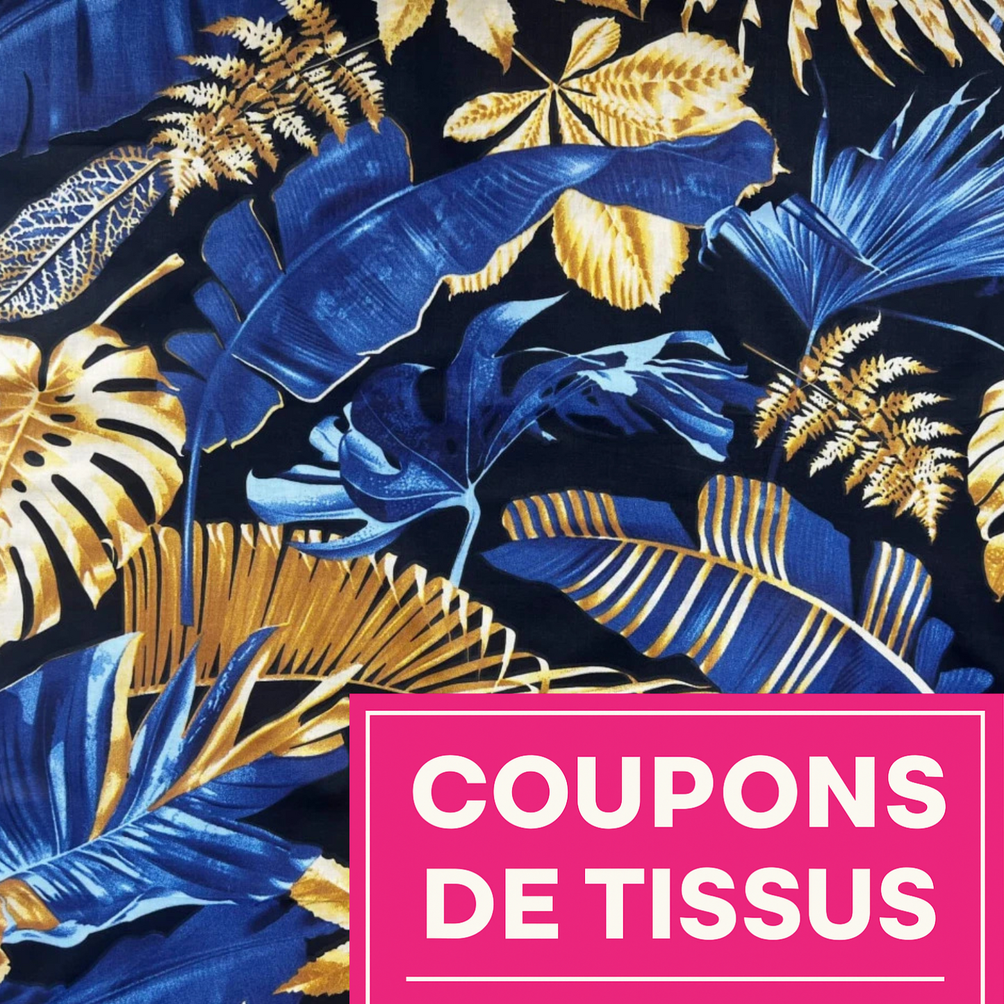 Coupon 50x50cm - Tissu coton Motif plantes
