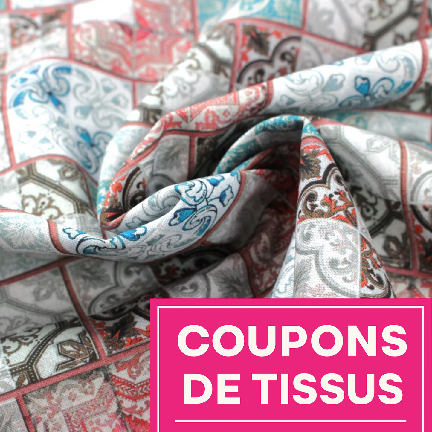 Coupon 45x45cm - Tissu coton Motifs géométriques