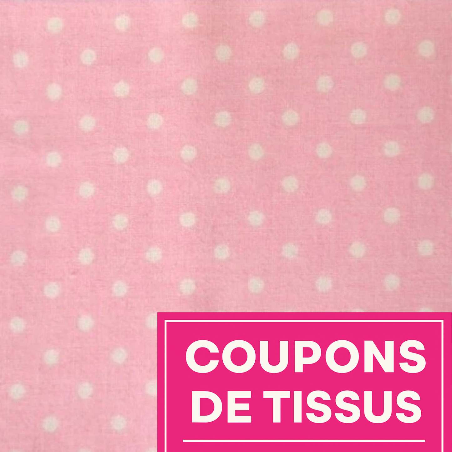 Coupon 50x50cm - Tissu coton Motif pois de 4mm rose
