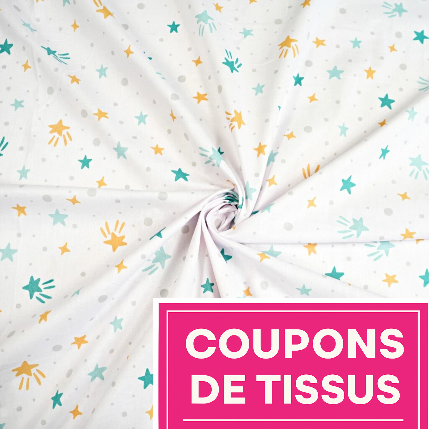 Coupon 50x50cm - Tissu coton Motif étoiles