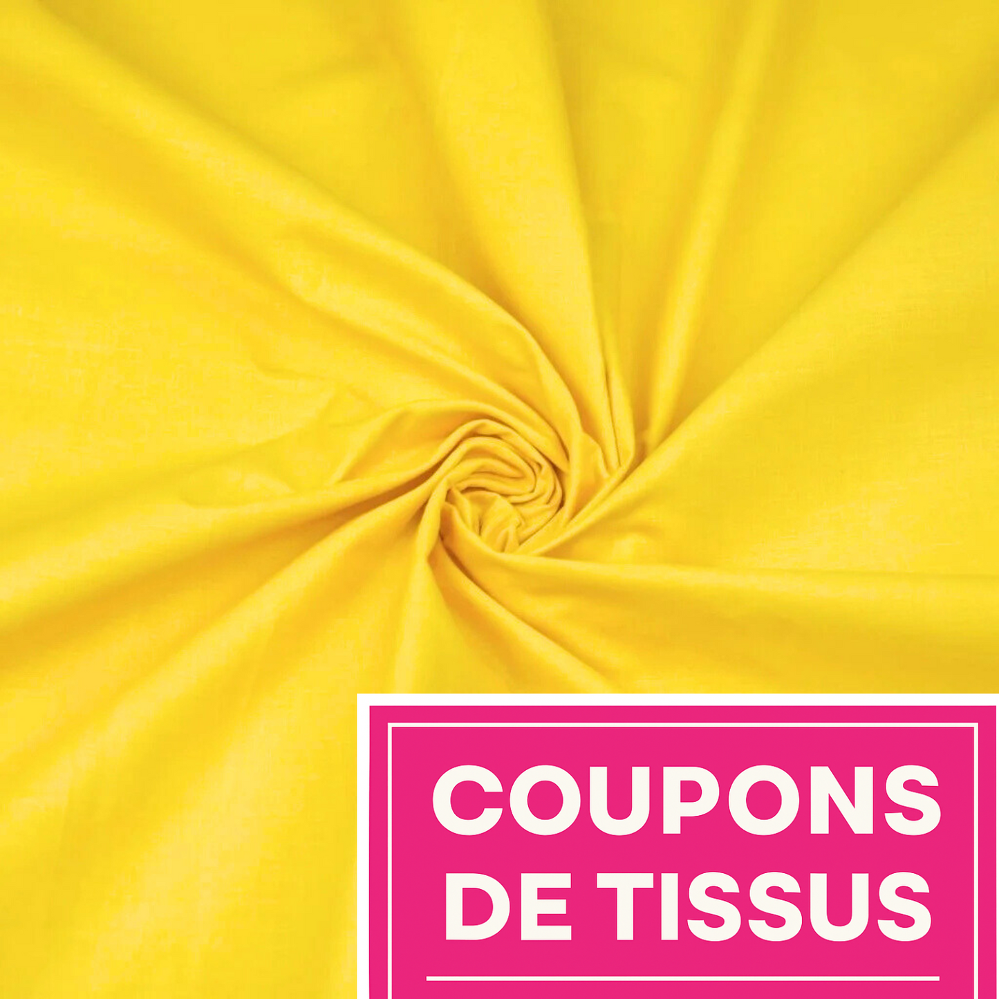 Coupon 50x50cm - Tissu coton jaune uni