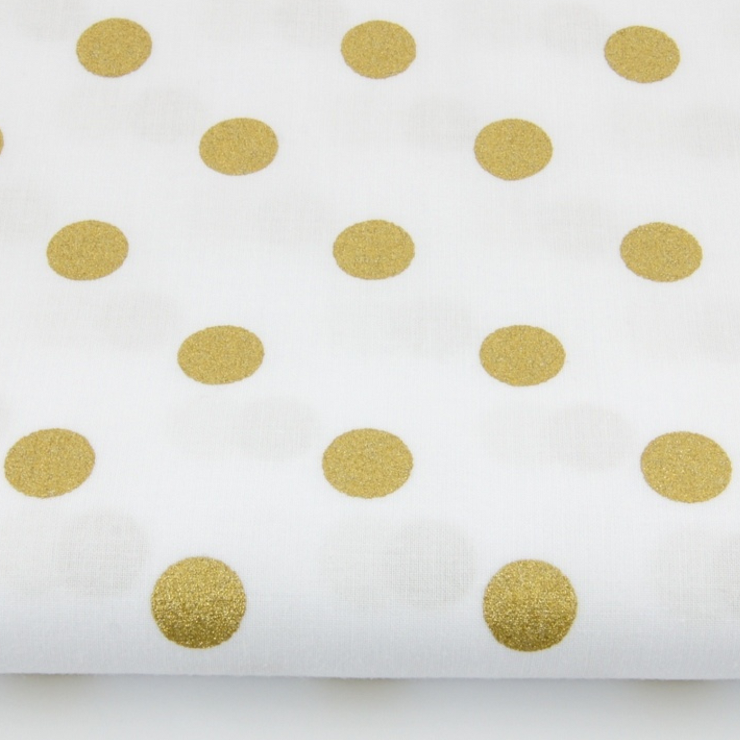 Coupon 45x45cm - Tissu coton Motif pois 15mm dorés