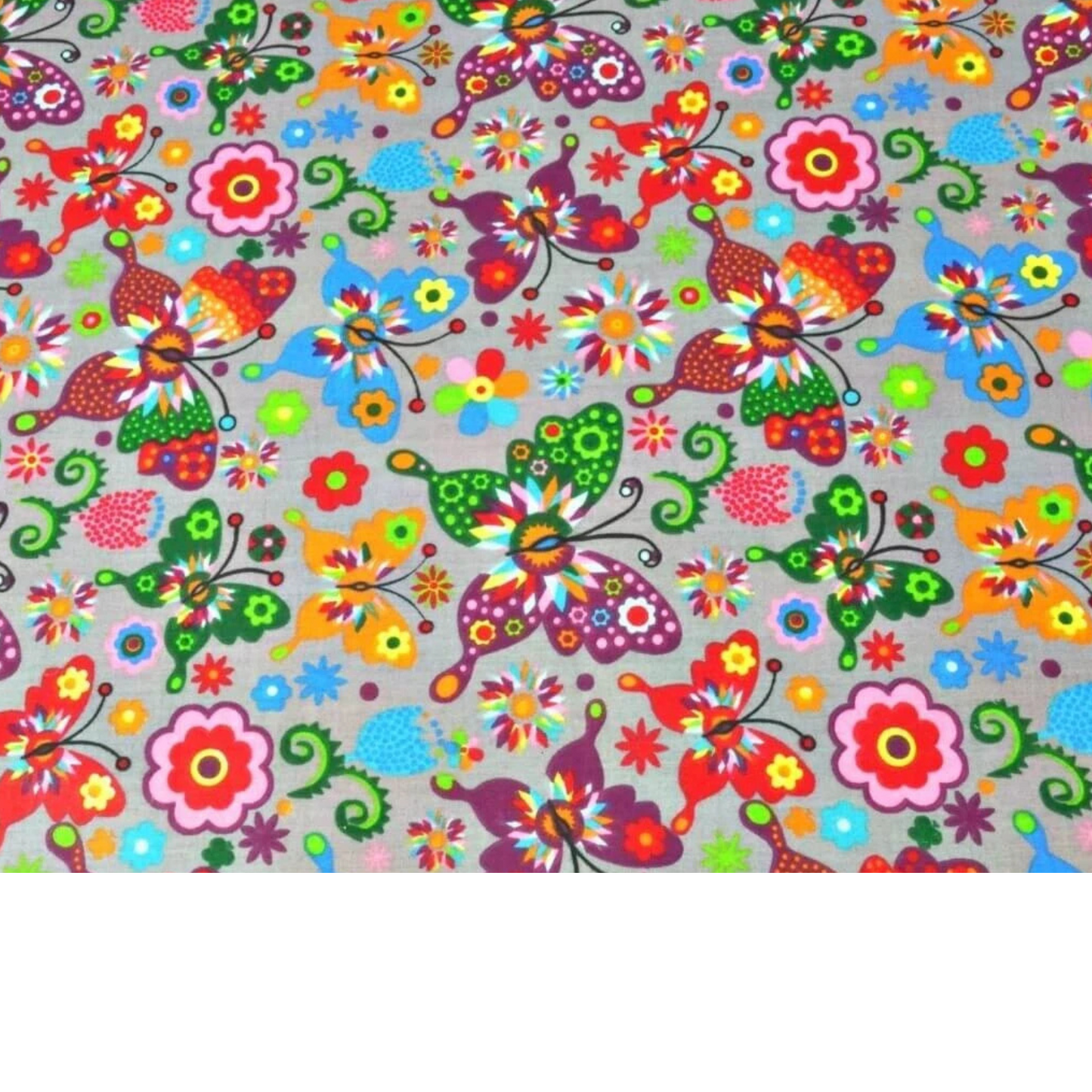 Coupon 50x50cm - Tissu coton Motif papillons
